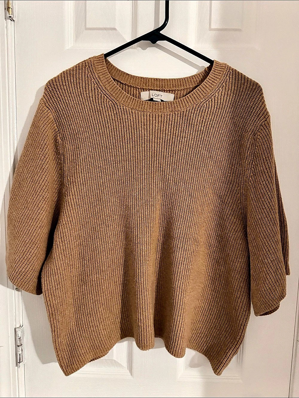 LOFT Women's Knit Sweater Camel Large